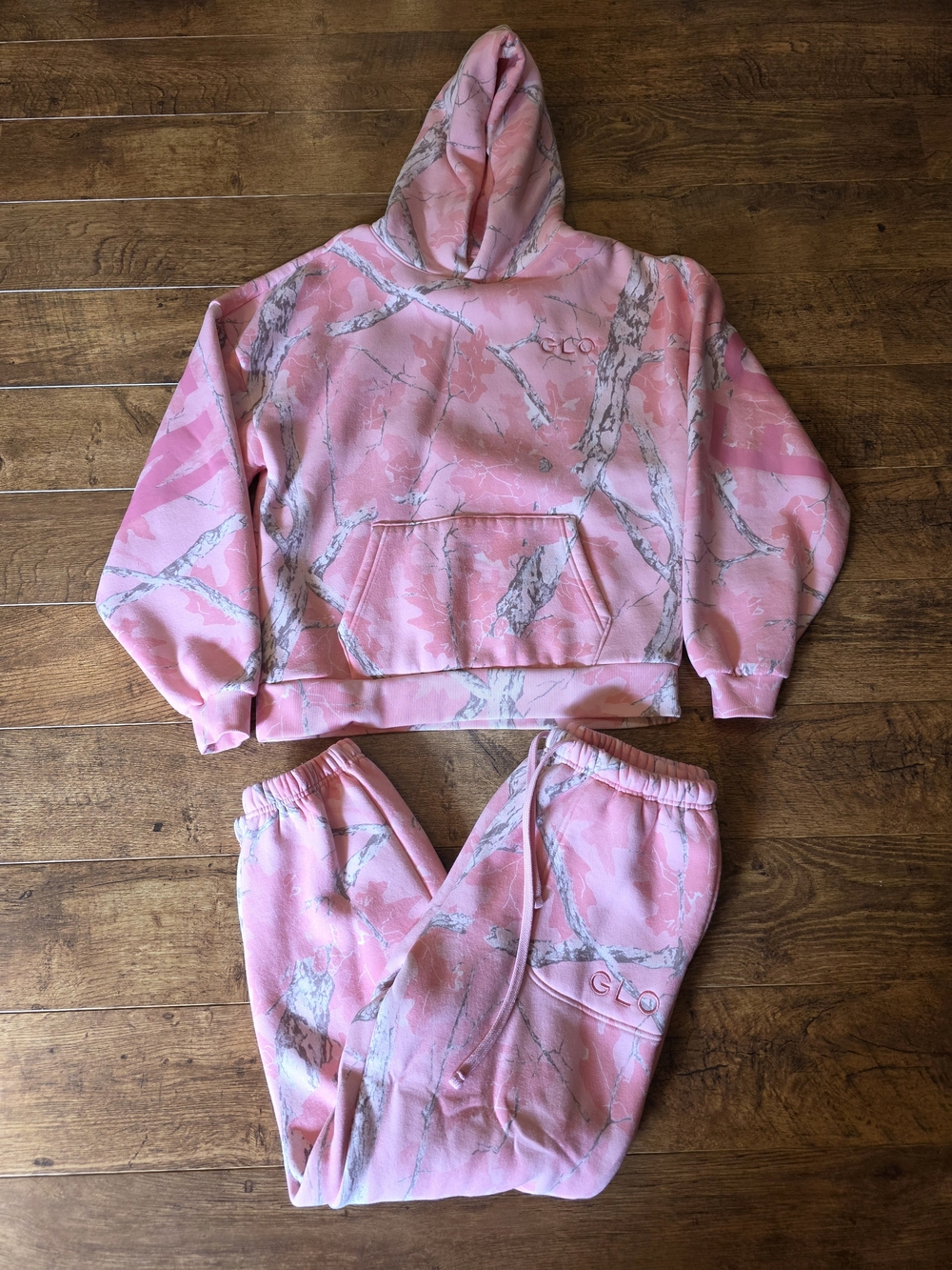Pink Camo Glo Hoodie & Jogger Set Size Large